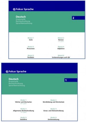 Produktabbildungen von eFokus Sprache 1 + 2